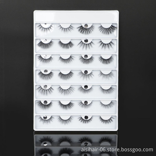 Aisi Hair Hotsale Fast Delivery Luxury Packaging Black White Stripe Lash Box Synthetic Fake Makeup Eye Lashes